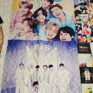 BTS  Fans Handmade  Quilt  - Purple, Blue, Black Design On Back, See Pictures
